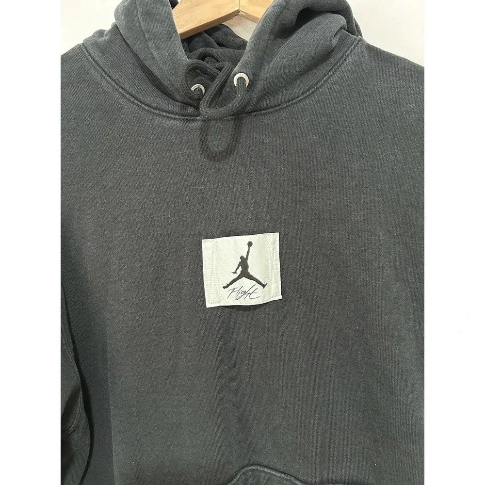 Air Jordan Flight Hoodie Mens Black Pullover Sweatshirt Jumpman Patch Mens Small